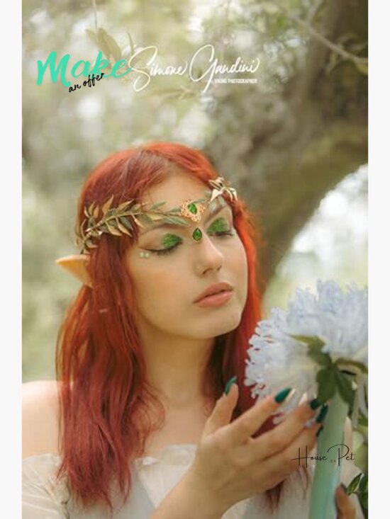 Fairy Crown with Elf Ears Set - Handmade Woodland Elf Headpiece for Cosplay